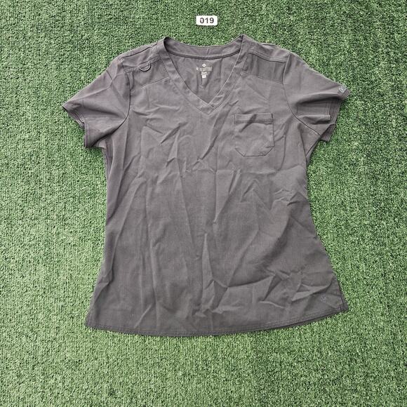 Med Couture Scrubs Womens Medium Gray Touch V Neck Scrub - Picture 1 of 3